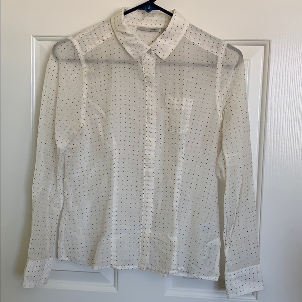 Halogen cotton silk button down shirt xxs